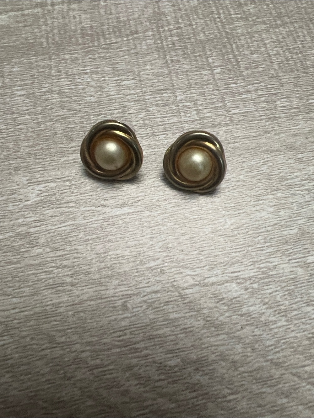 Classic Gold-Tone Pearl Button Earrings - Women Jewelry